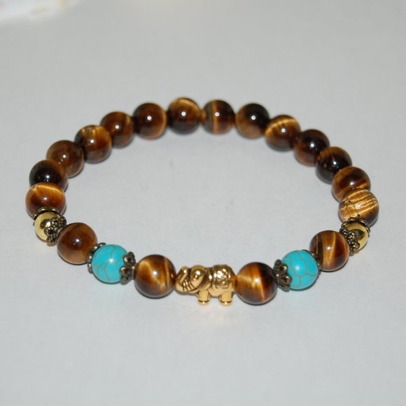 Tiger Eye Bracelet,Elephant Bracelet,Tiger Eye Elephant Bracelet,Men,Wom… - Picture 3 of 3